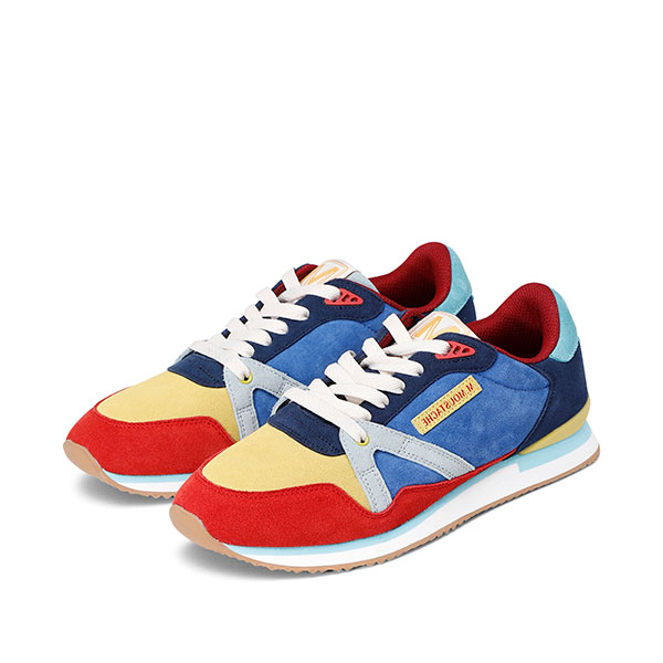 Mens ANDRE Suede Red Yellow Sneakers